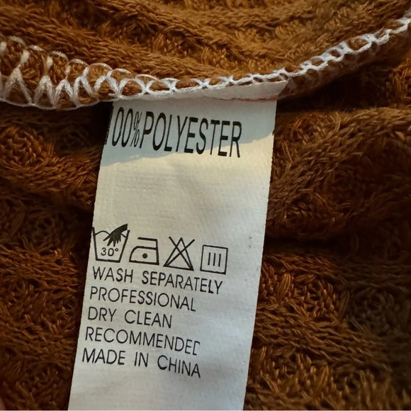 Amazon 1X Shirt Top Brown White Solid Floral Flared Sheer 3/4 Sleeve Scoop Neck - Picture 6 of 6